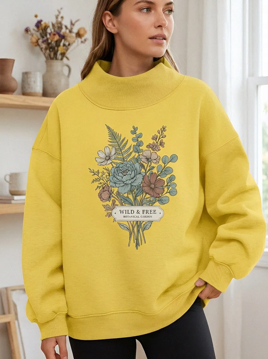 Women's Wild Botanical Garden Floral Printed Sweatshirt