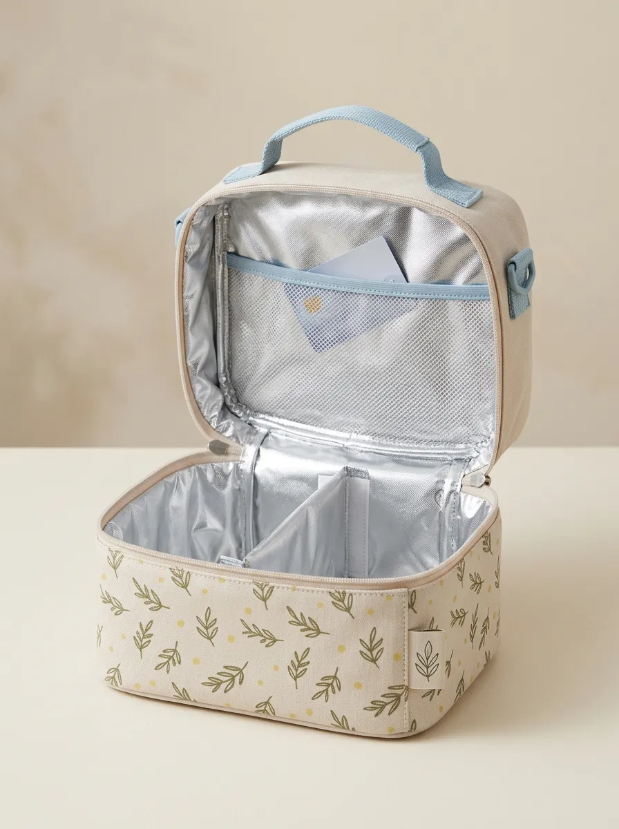 Botanical Leaf Pattern Insulated Printed Lunch Bag