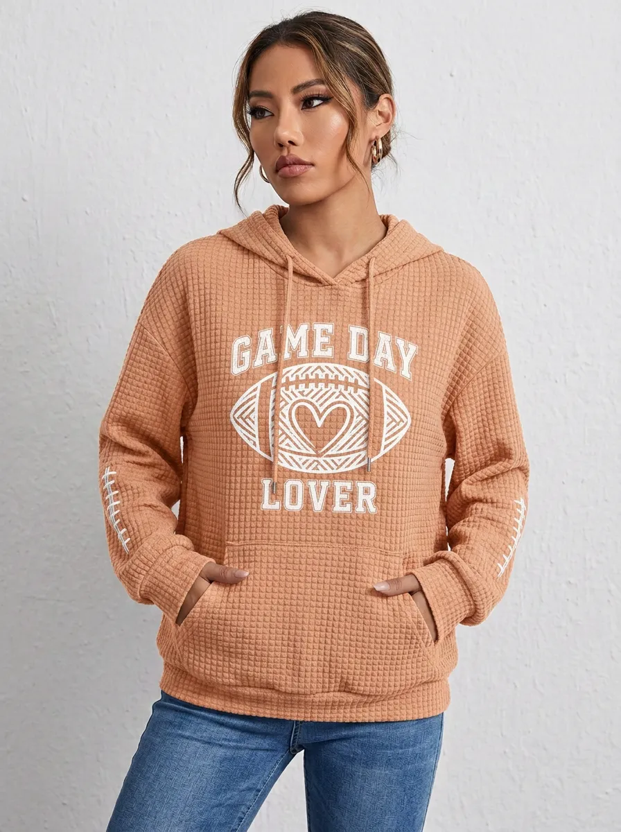Football Graphic Casual Hoodie