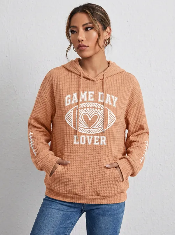 Football Graphic Casual Hoodie