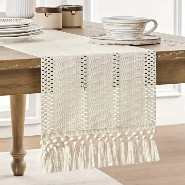 Neutral Openwork Table Runner
