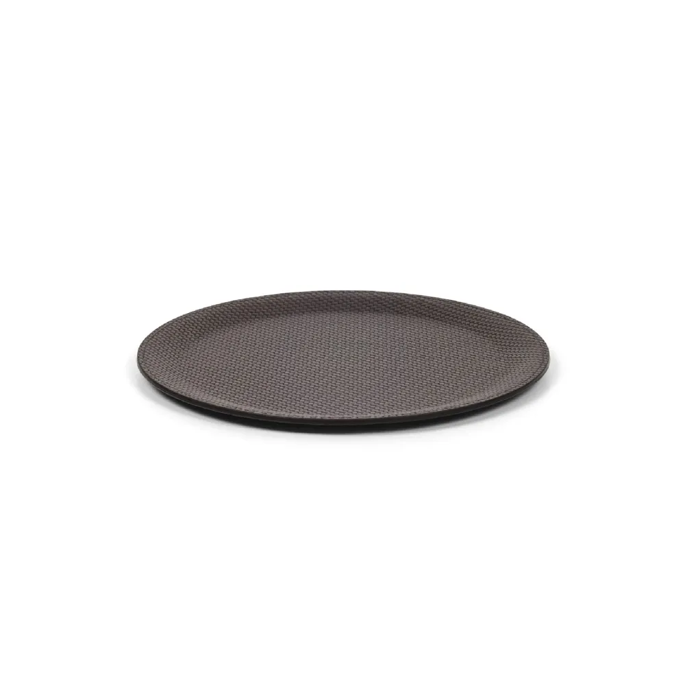 Round Calf Leather Tray
