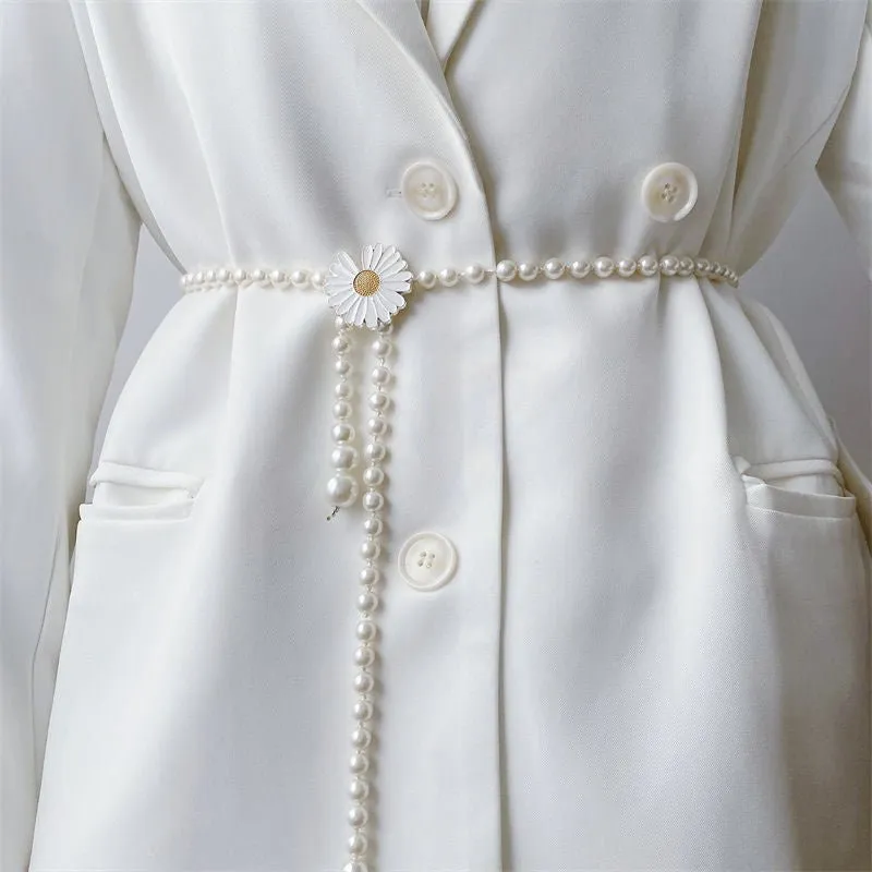 Polished Pearl Cascade Waist Belt
