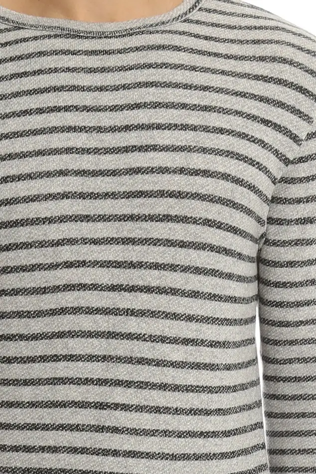 Crewneck Striped Cotton T-Shirt
