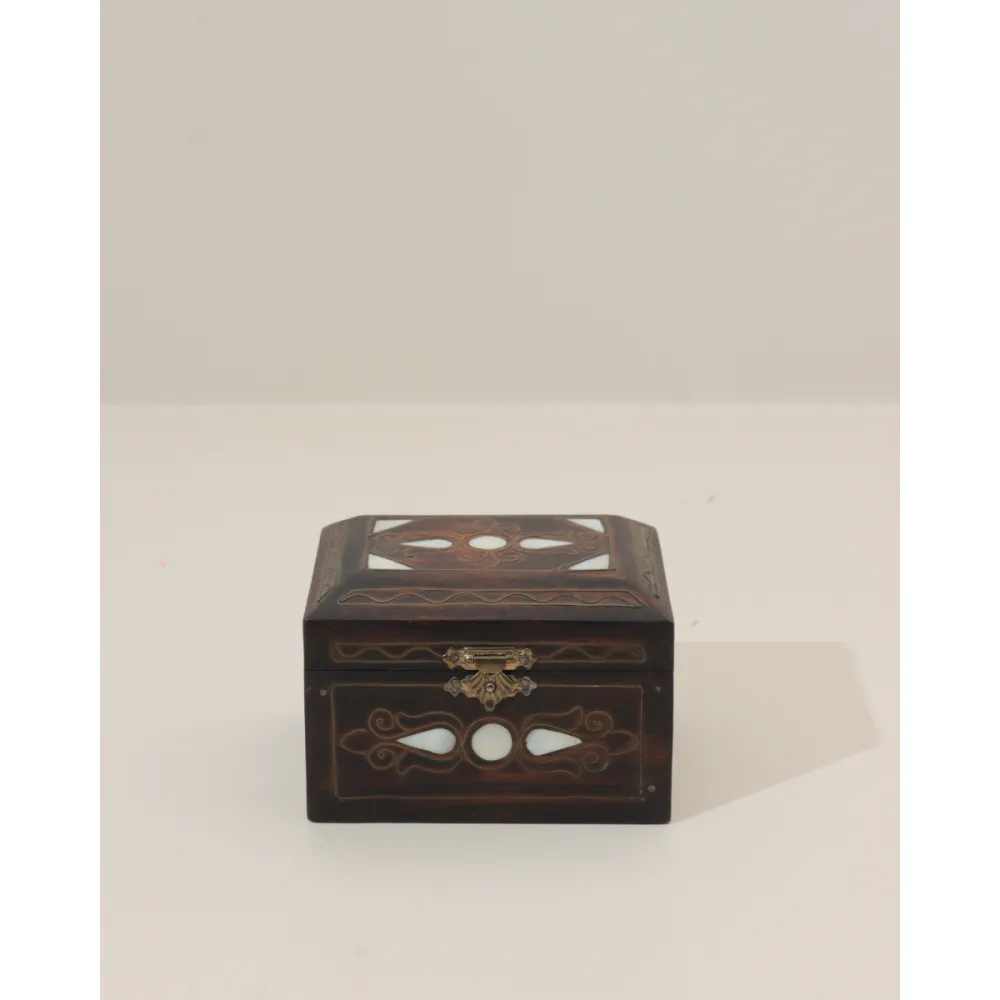 Wood Mother of Pearl Jewelry Box