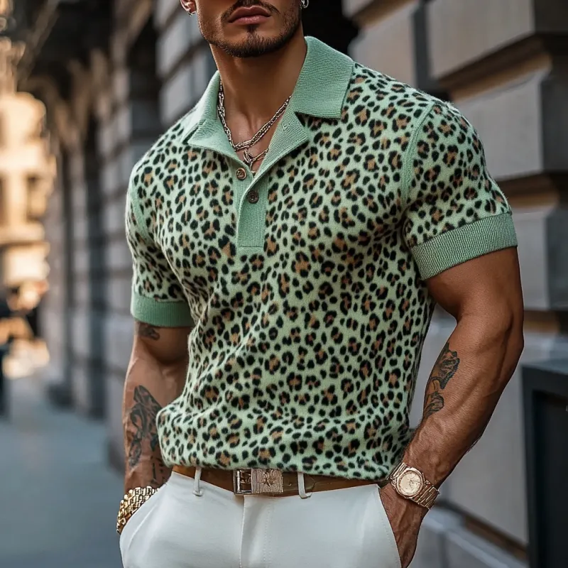 Easy Collar Leopard Print Polo
