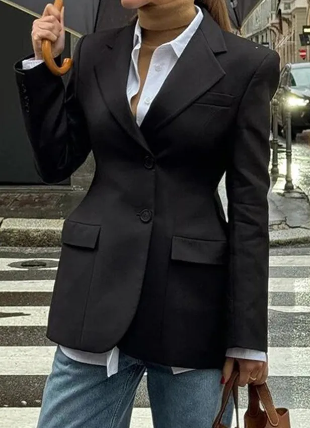 V-Neck Single-Breasted Lightweight Blazer