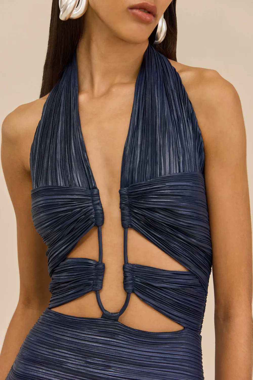 Alina V Neck Halter Maxi Dress