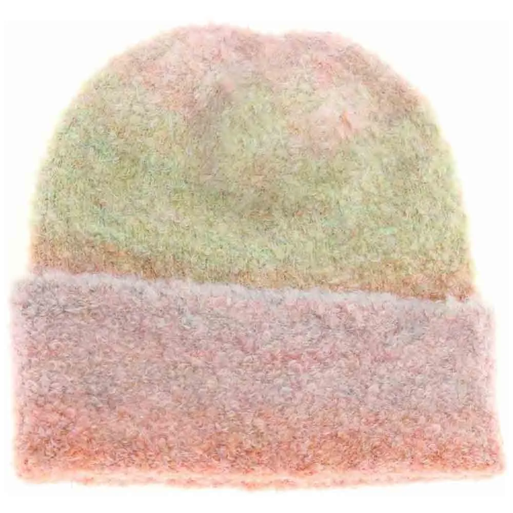 Multi-colored Slouchy Mohair Cuffed Beanie