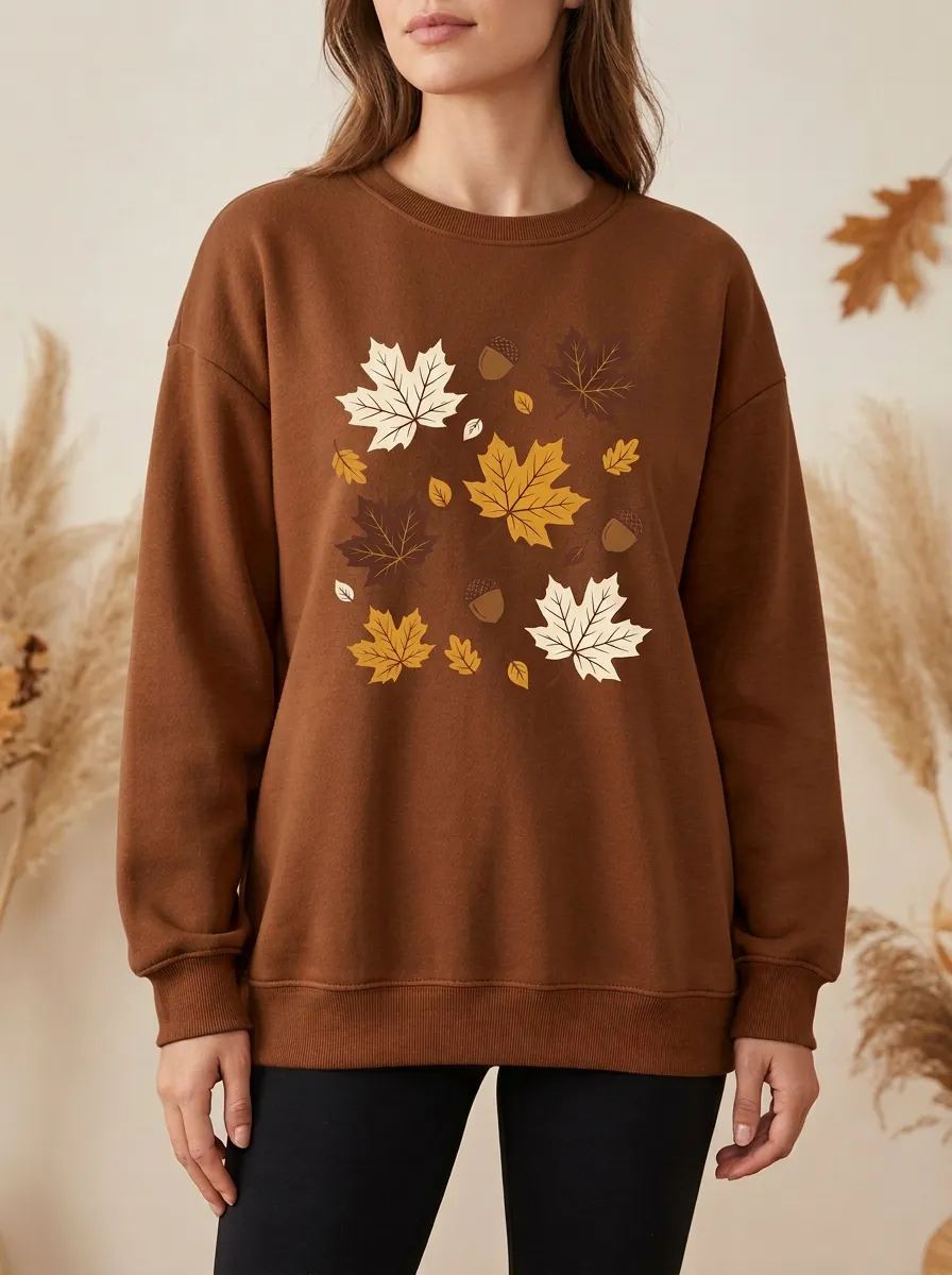 Weekend Printed Acorn Graphic Sweatshirt
