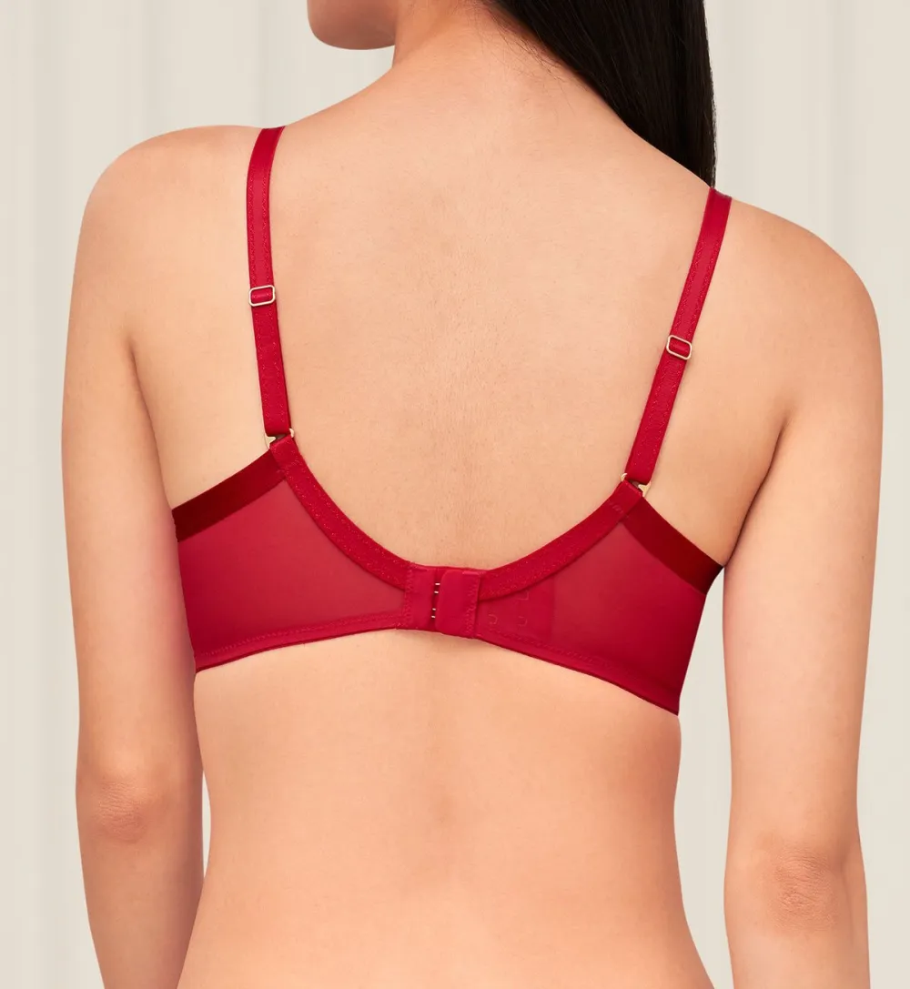 Women's Easy-Fit Wired Deep-V Push-Up Mesh Breathable Bra