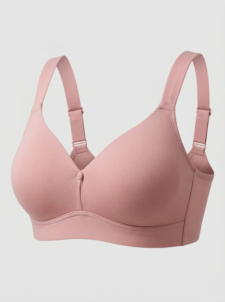 Refined Wireless Adjustable-Strap Comfort Look Women's Bra