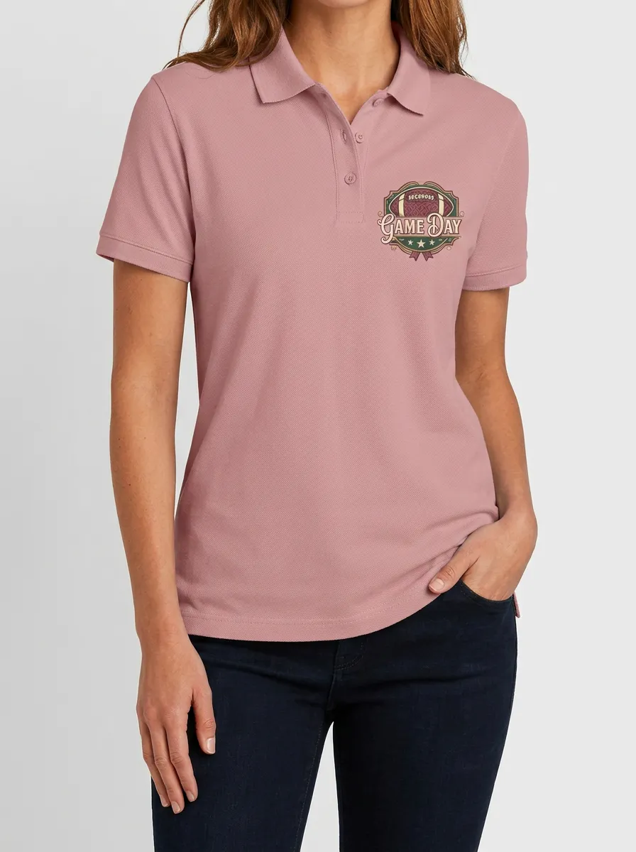 Football Fan Game Day Logo Graphic Polo Shirt