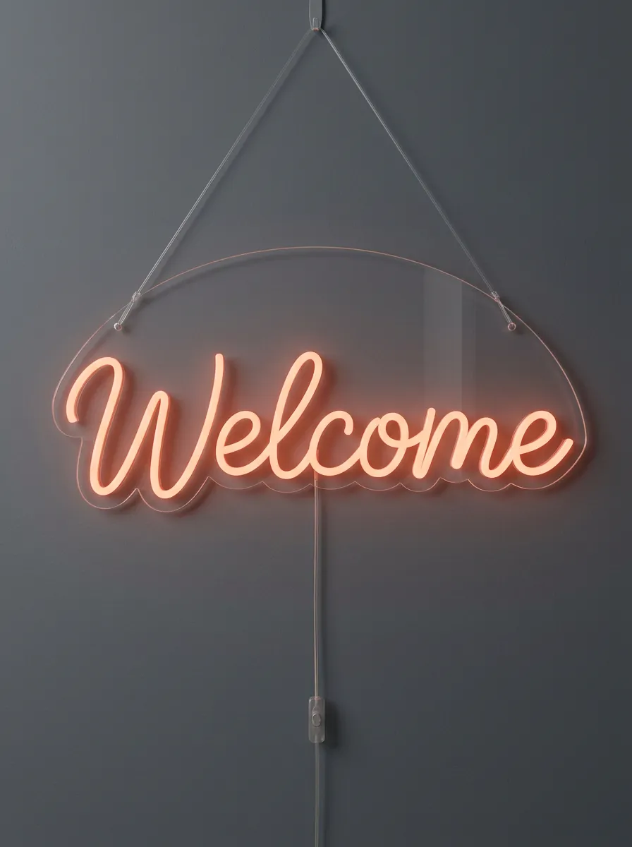 Organized Cursive Welcome Neon Sign