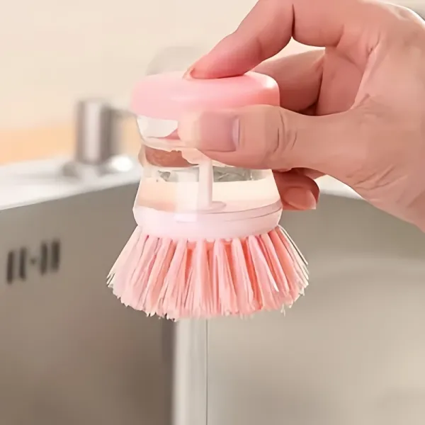 Dish Brush with Soap Container Set