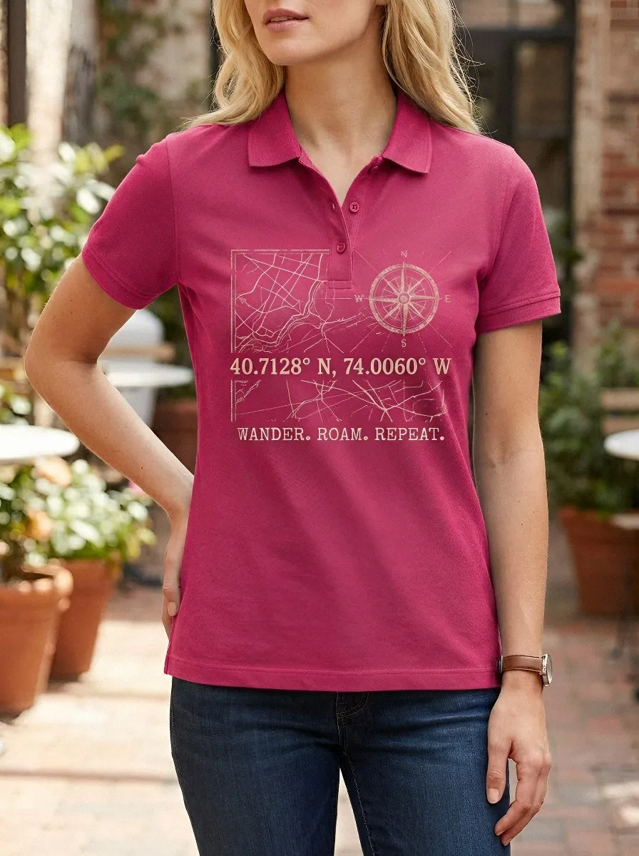 Travel Compass Map Casual Shirt