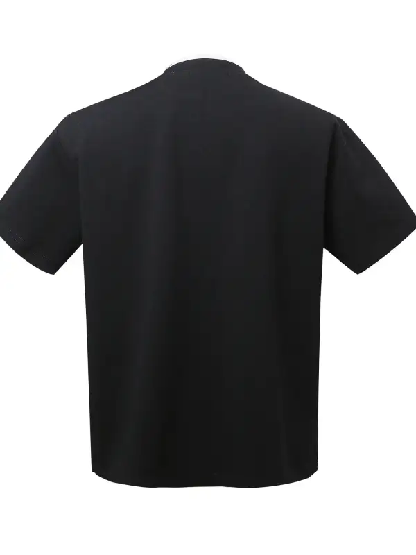 Relaxed Contrast Detail Short Sleeve Crew Neck Tee