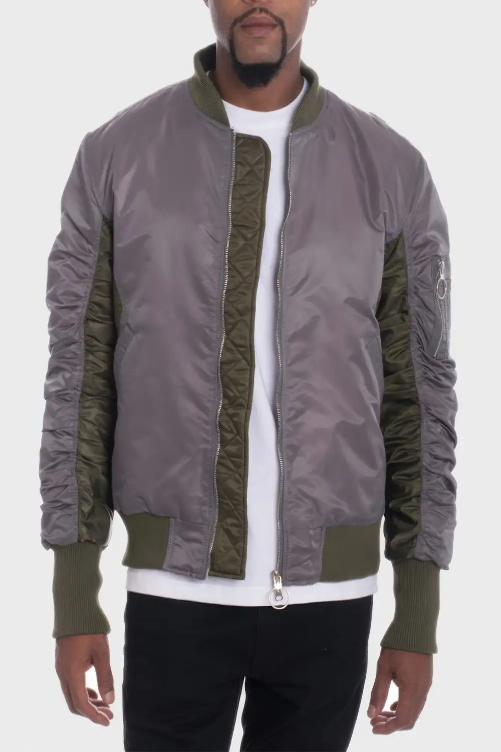 Contrast Panel Bomber Jacket