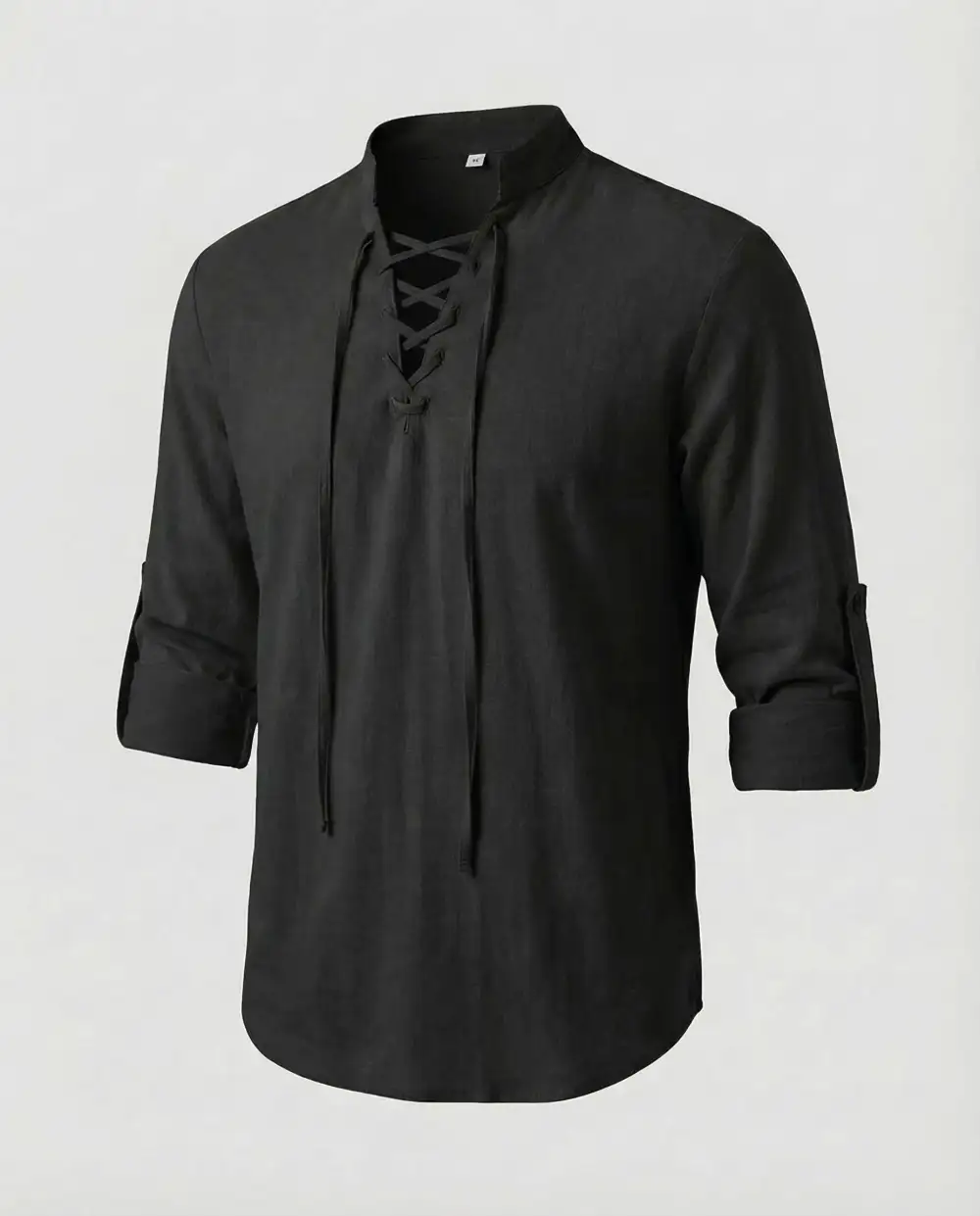 Men's Linen Shirt Lace Collar