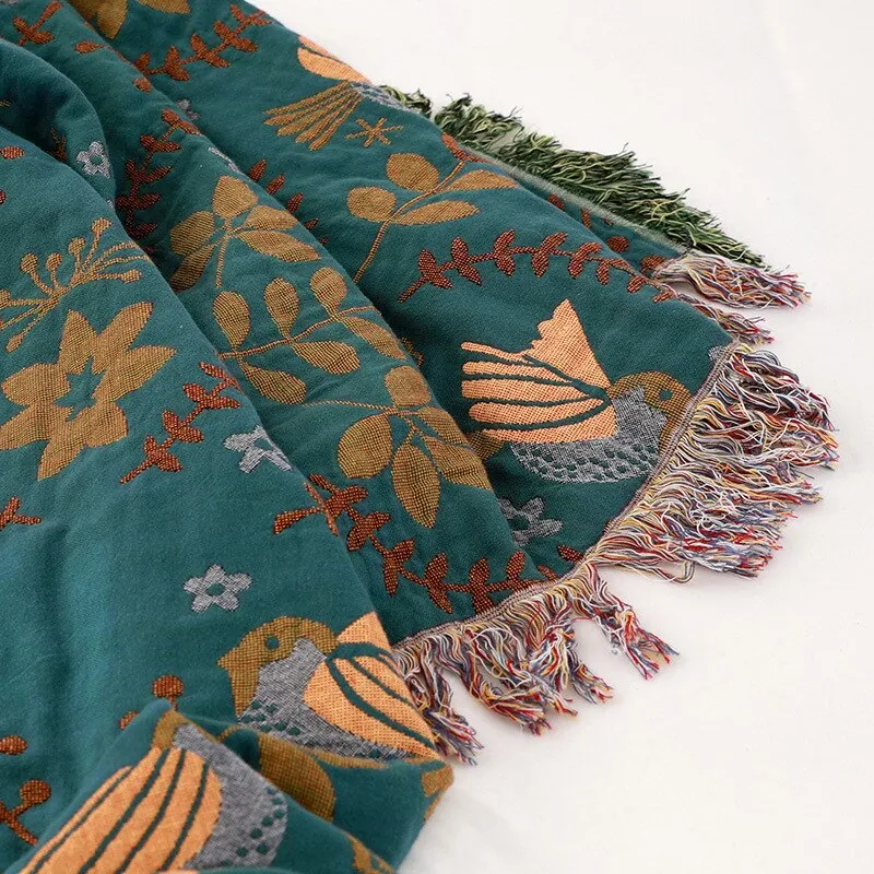 Tassel Boho Cotton Decorative Throw Blanket