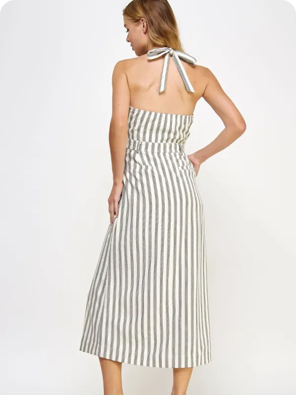 Modern Halter Midi Dress