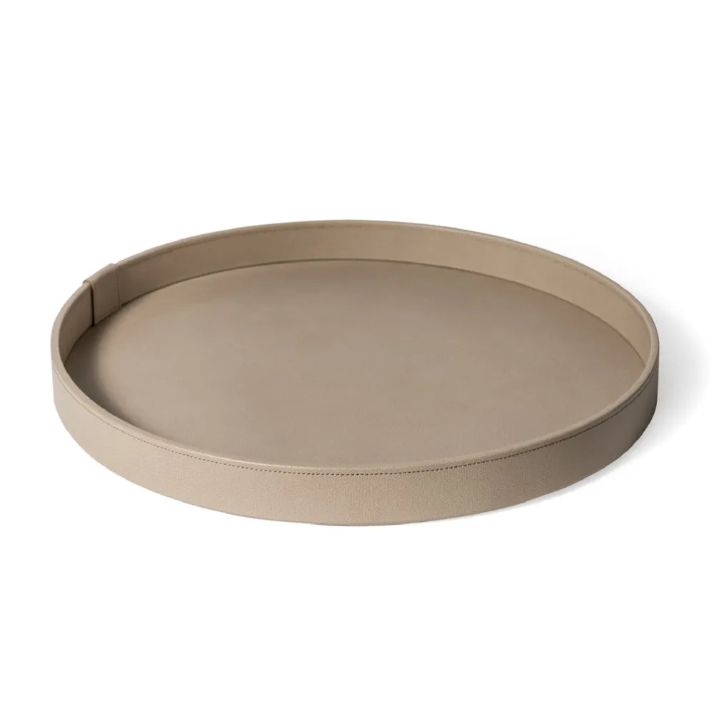 Calfskin Leather Round Tray