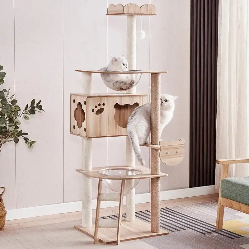 Wooden Easy-To-Install Cat Climbing Frame