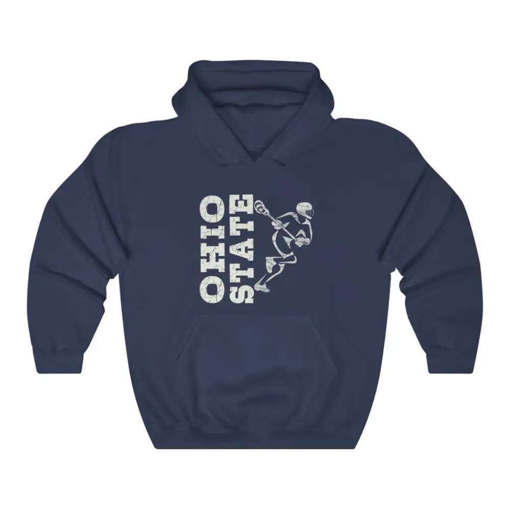 Relaxed Vintage Player Lacrosse Graphic Pullover Hoodie