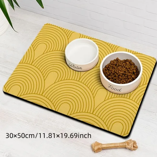 Modern Striped Pet Feeding Mat