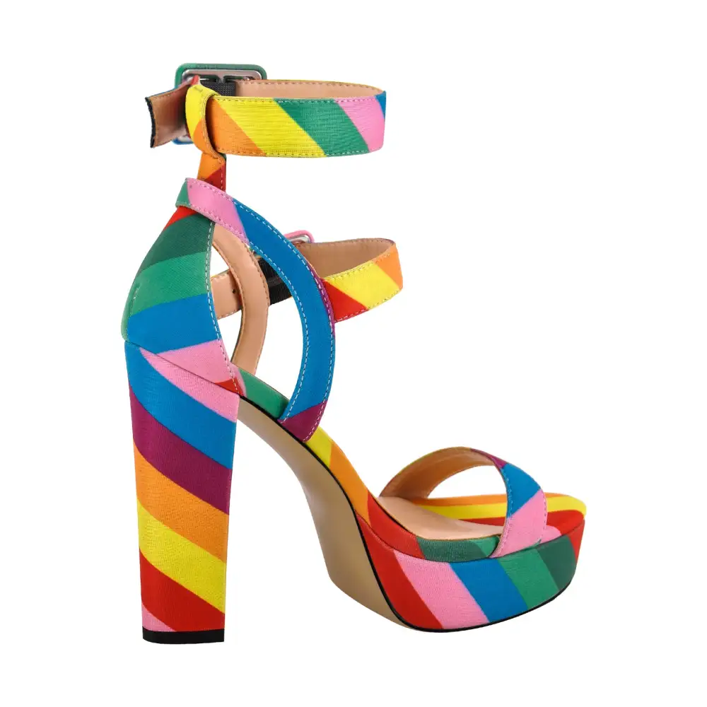 Buckle Strap Chunky Heel Sandals