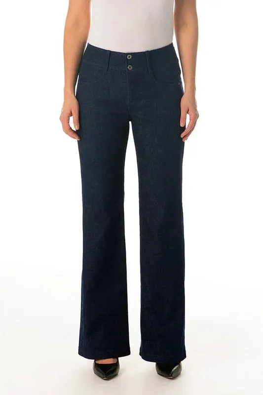 Cotton Denim Wide Leg Slim Fit Jeans