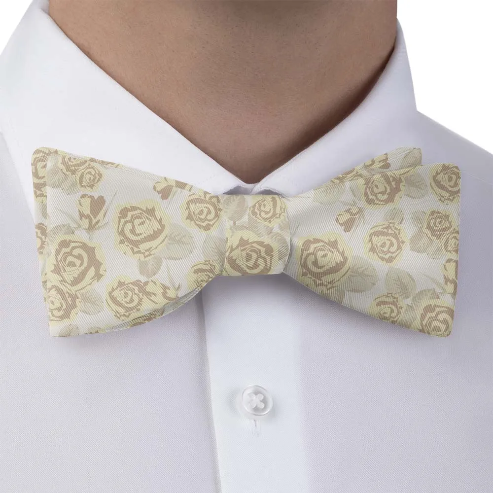 Rose Bud Floral Motif Bow Tie