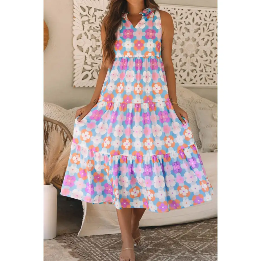Sleeveless Tiered Midi Dress