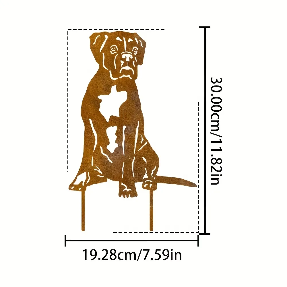 Boxer Dog Garden Stake