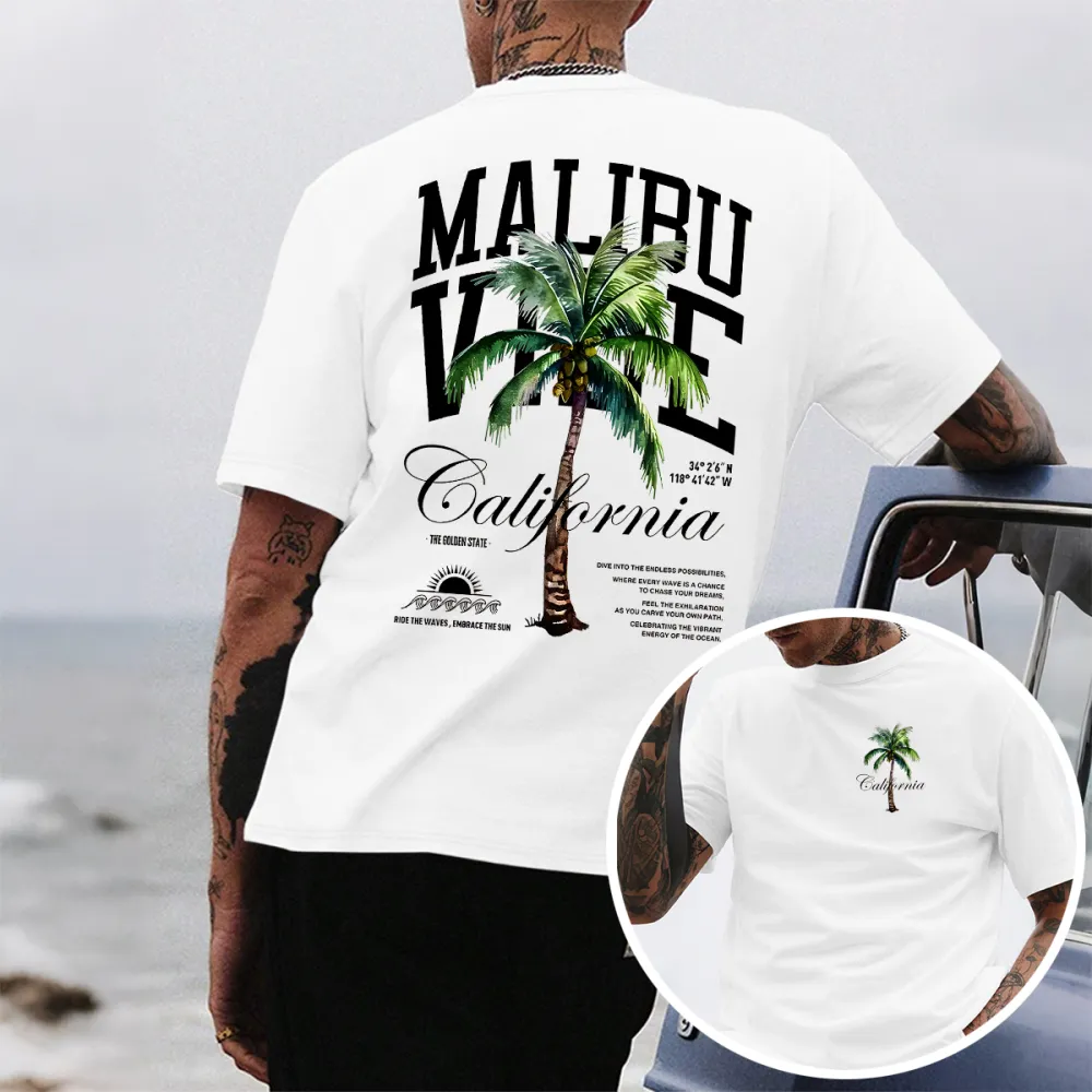 Malibu Inspired Tropical Graphic T-Shirt