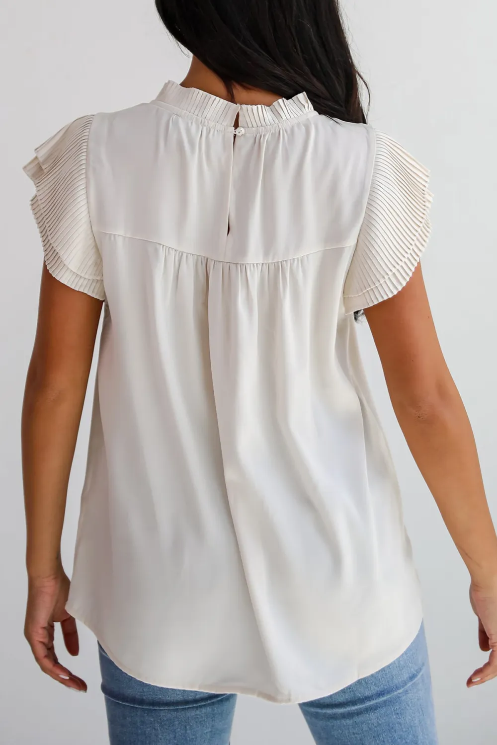 Cream Ruffle Blouse