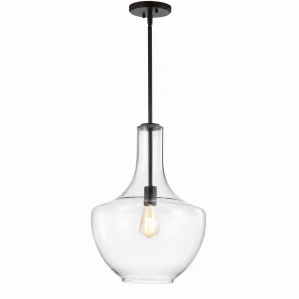 Glass/metal LED Pendant 13.25 Inch