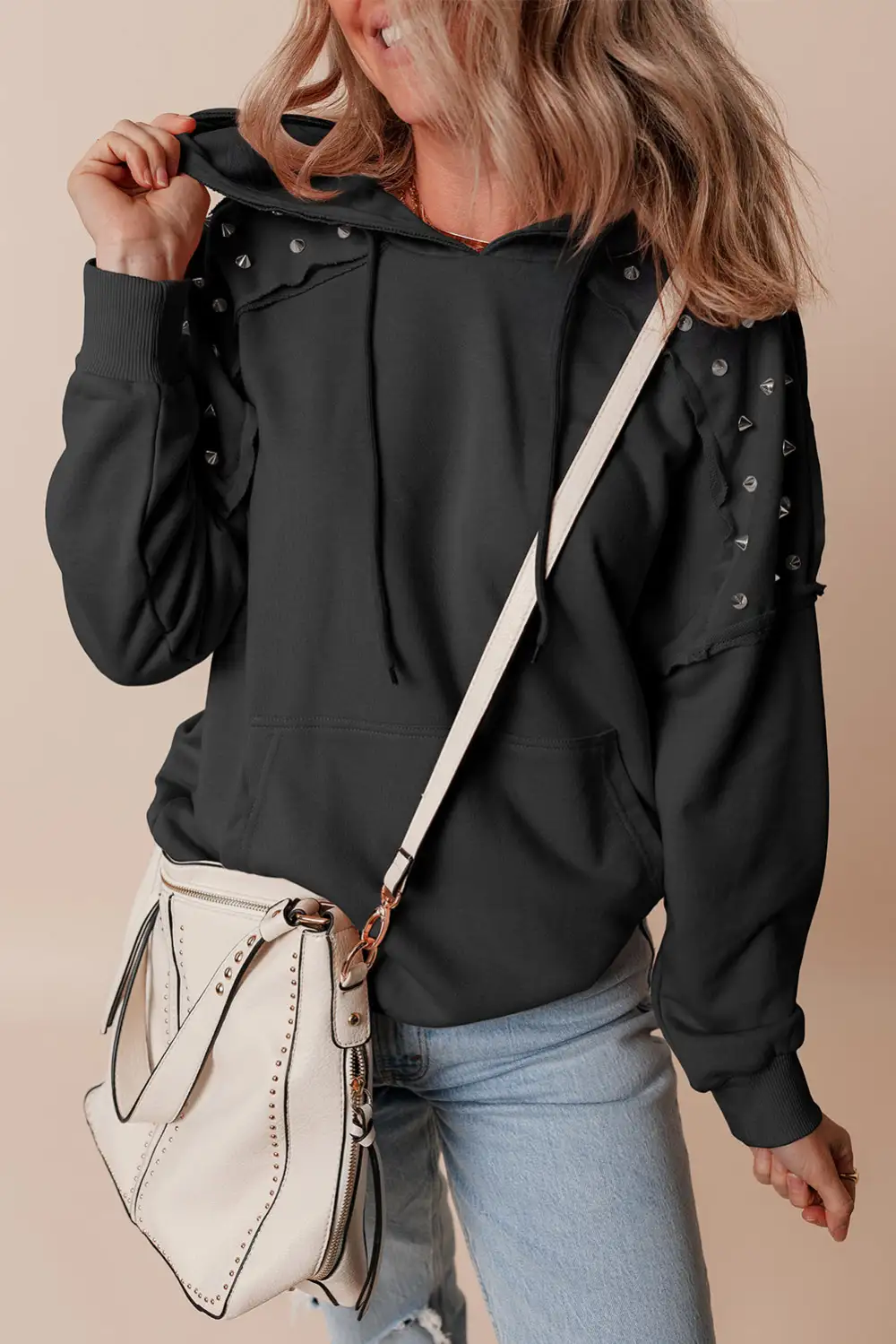 Kangaroo-Pocket Raglan-Sleeve Hoodie
