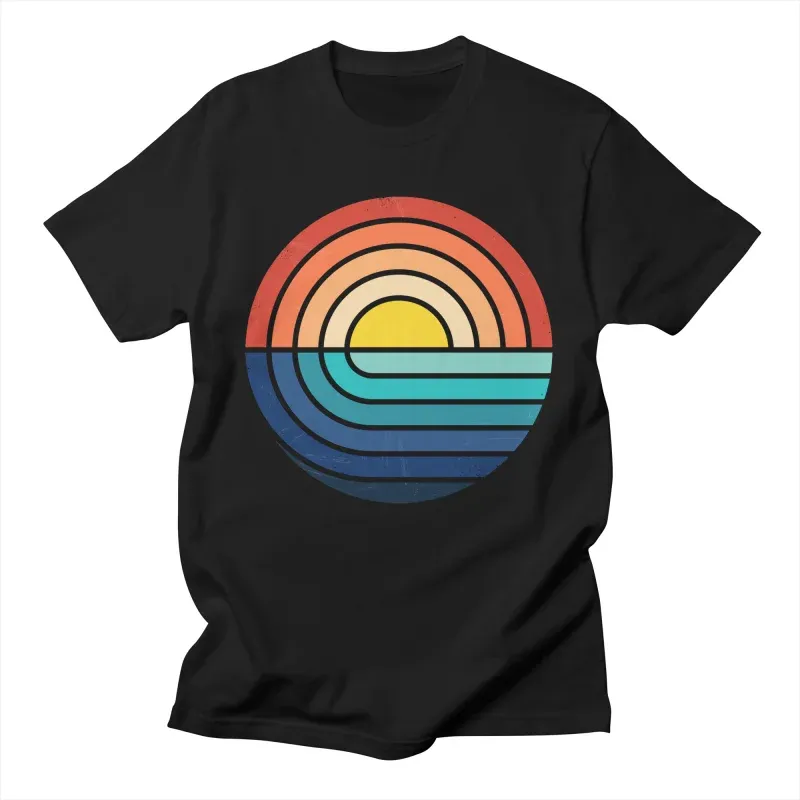 Men's Rainbow Print Circular Pattern Top