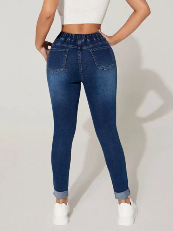 Everyday Drawstring Cropped Denim Jeans
