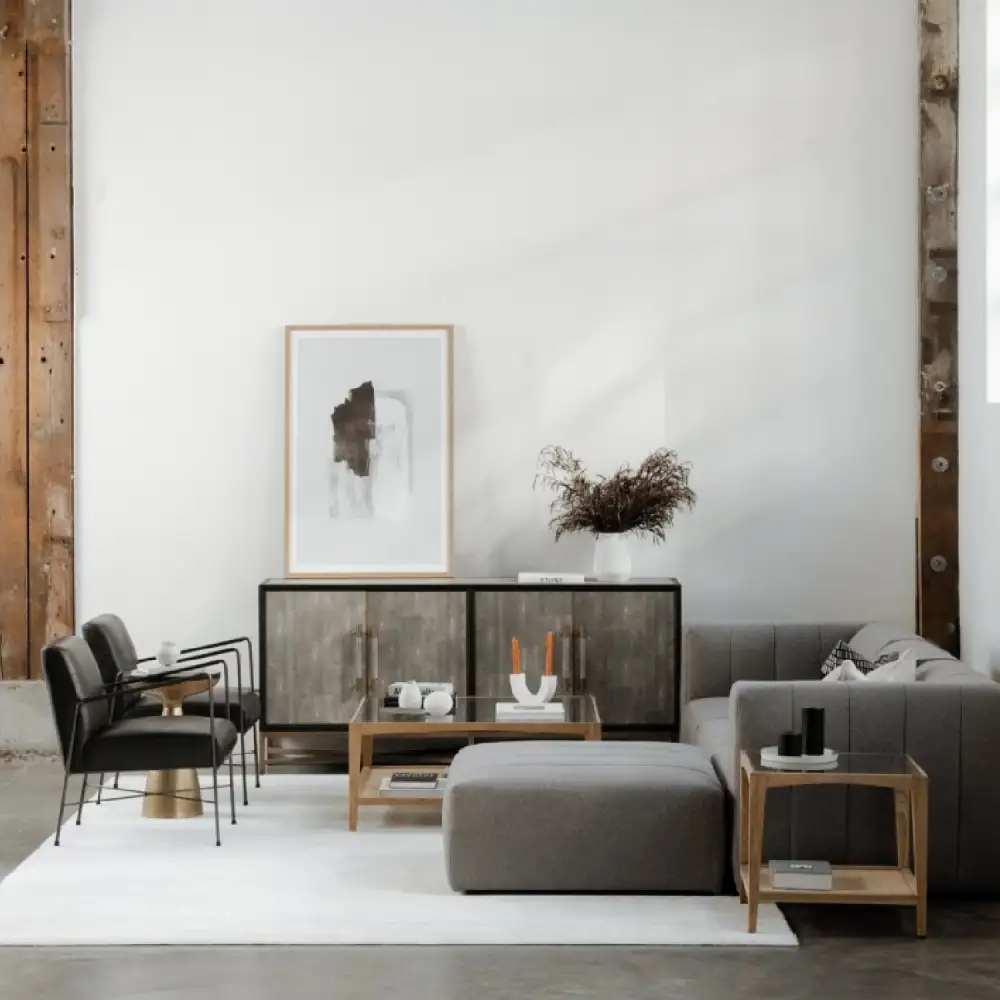 Vegan Leather Four-Door Sideboard
