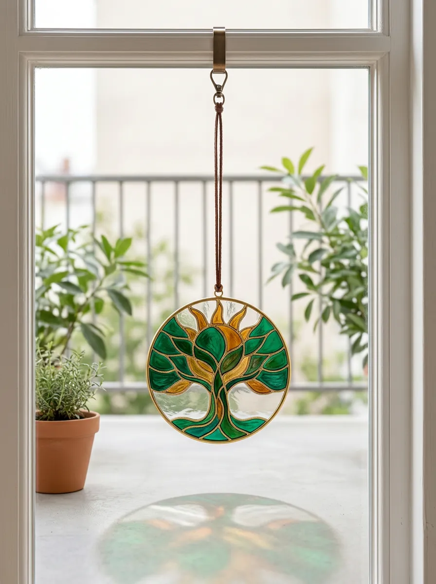 Tree of Life Stained Glass Suncatcher