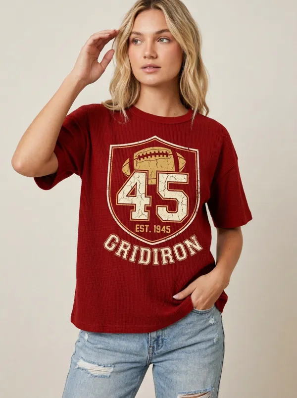 Women's Gridiron Shield Ball Crewneck T-Shirt