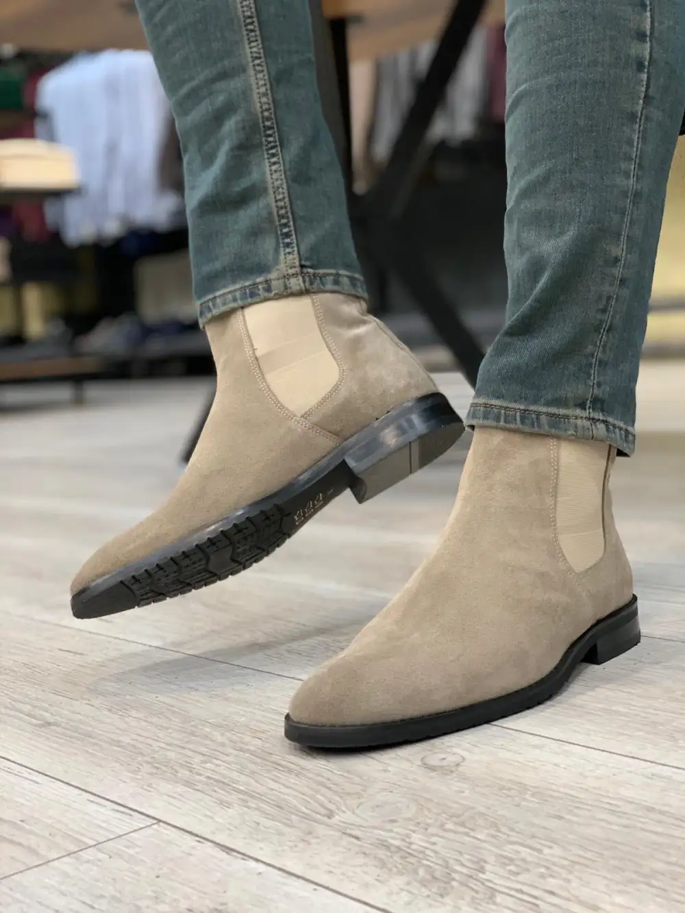 Polished Leather Chelsea Boots