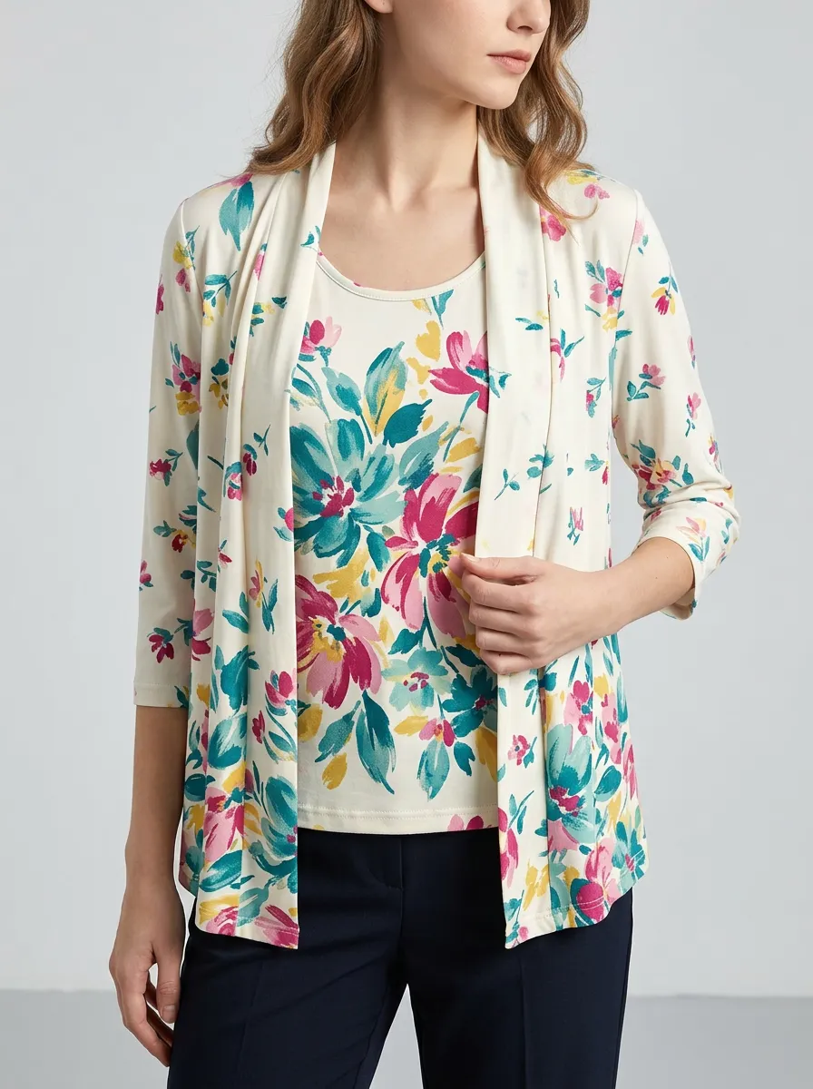 Women's Spring Floral Top Twinset