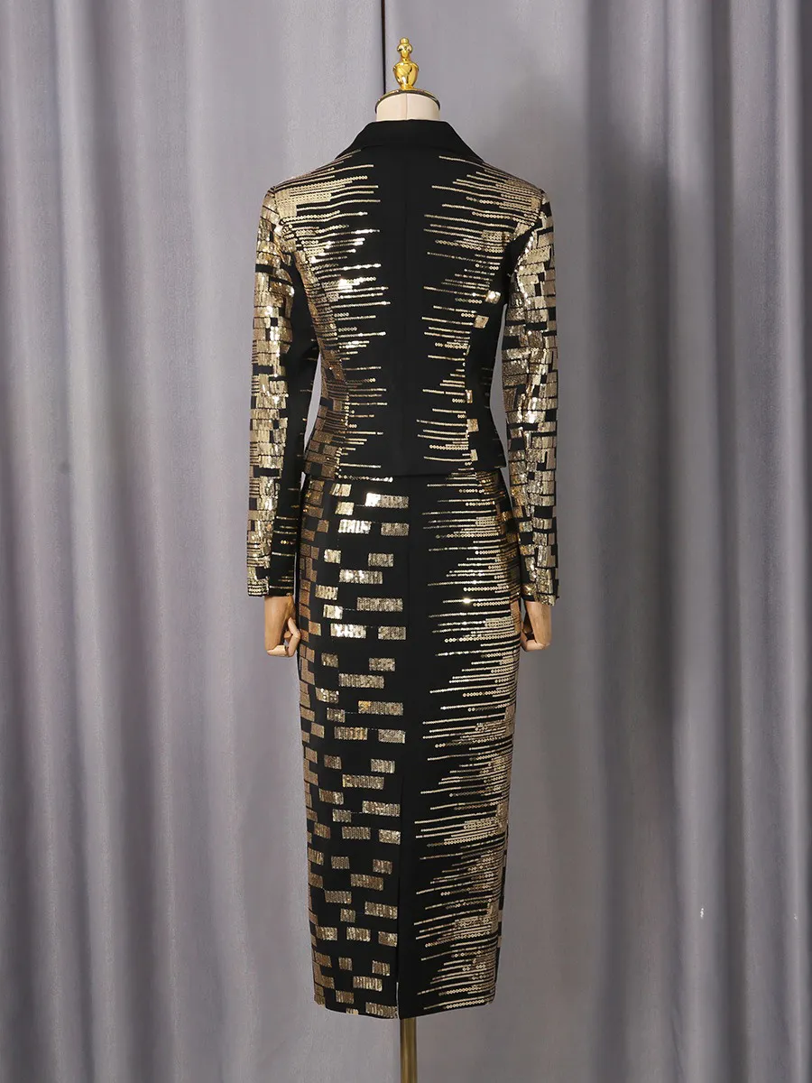 Giselle Geometric Sequined Suit Set