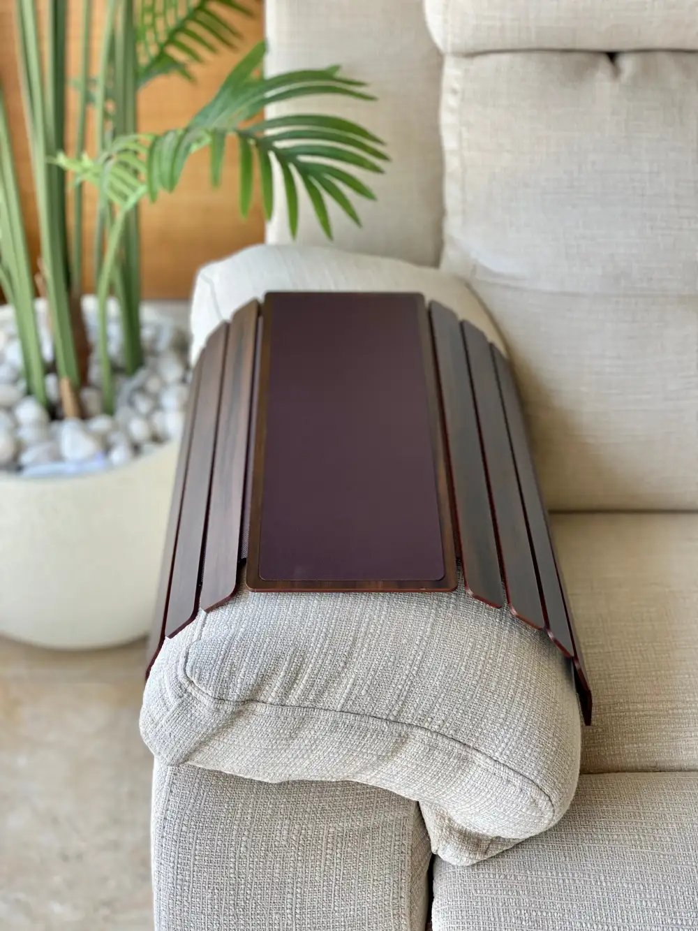 Elm Sofa Armrest Tray Dark Brown