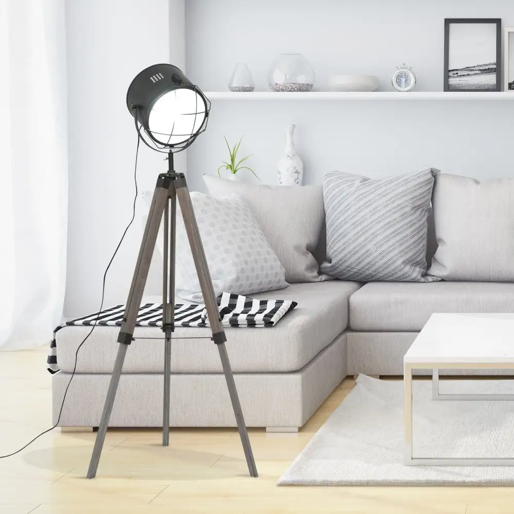 Adjustable Reading Dual Light Tripod Floor Lamp
