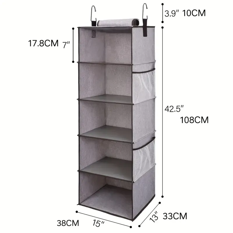 5-Shelf Hanging Closet Organizer