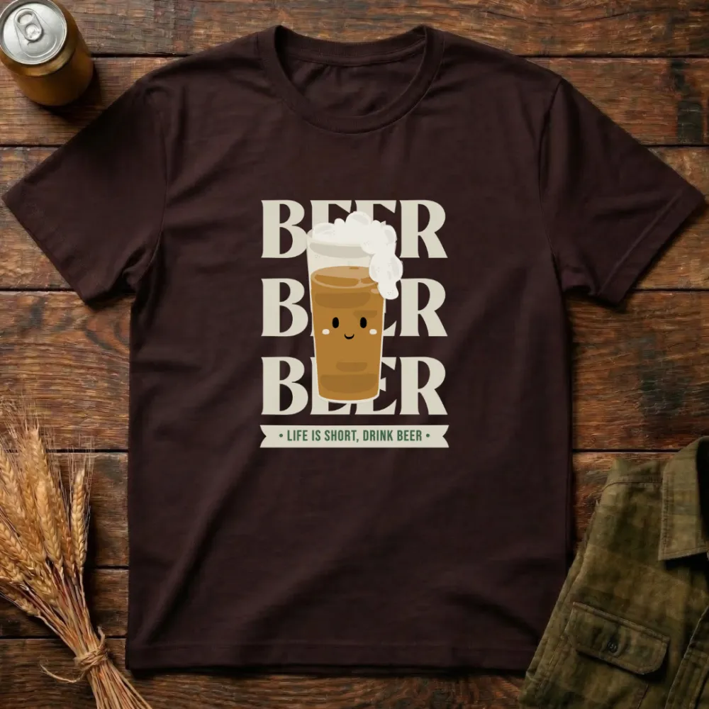 Drink Beer Graphic Cotton T-Shirt